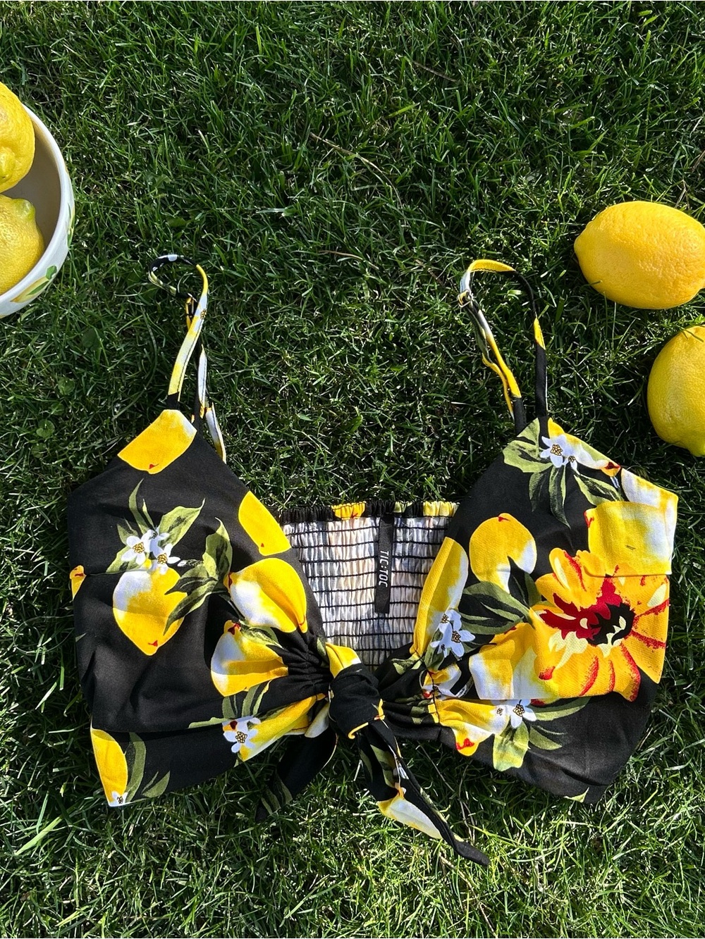 Lemon Print Crop Top New with Tags